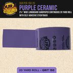 Premium 150 Grit PSA Purple Film Ceramic Longboard Sandpaper, 2-3/4" Wide Continuous 20 Yard Roll - Self Adhesive Stickyback for Auto & Wood Air File Long Board Sanders, Hand Sanding Blocks