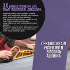 Premium 2000 Grit PSA Purple Film Ceramic Longboard Sandpaper, 2-3/4" Wide Continuous 20 Yard Roll - Self Adhesive Stickyback for Auto & Wood Air File Long Board Sanders, Hand Sanding Blocks