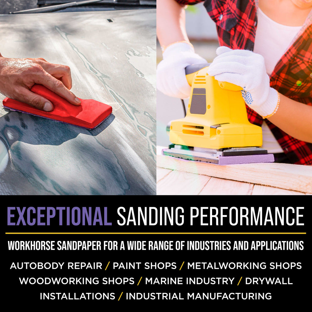 Premium 220 Grit PSA Purple Film Ceramic Longboard Sandpaper, 2-3/4" Wide Continuous 20 Yard Roll - Self Adhesive Stickyback for Auto & Wood Air File Long Board Sanders, Hand Sanding Blocks