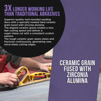 Premium 320 Grit PSA Purple Film Ceramic Longboard Sandpaper, 2-3/4" Wide Continuous 20 Yard Roll - Self Adhesive Stickyback for Auto & Wood Air File Long Board Sanders, Hand Sanding Blocks
