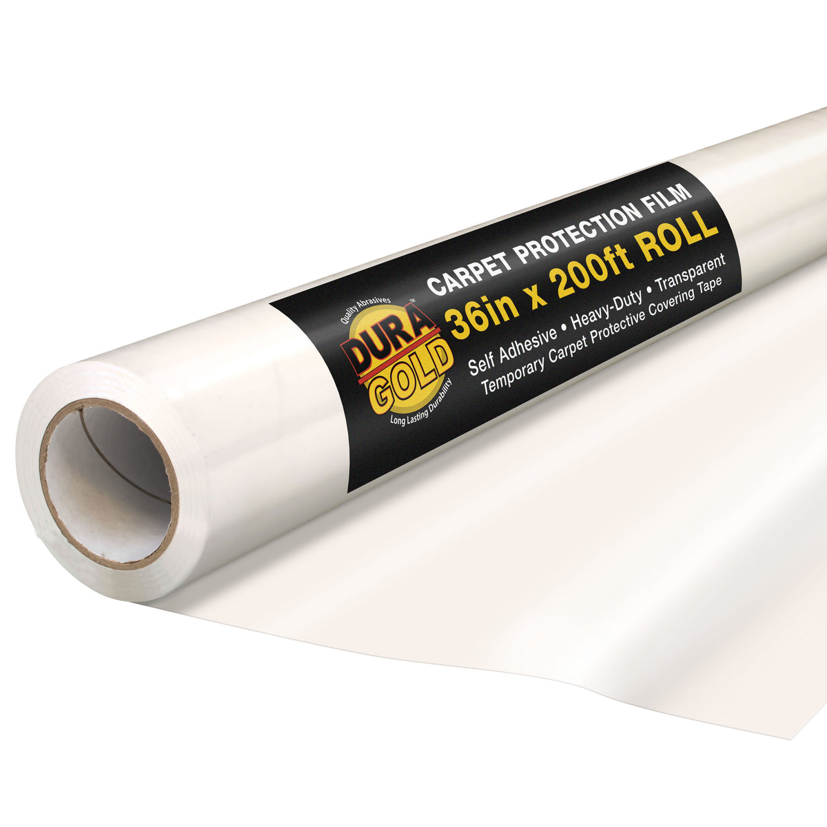 Carpet Protection Film, 36-inch x 200-foot Roll, Clear Plastic Carpet Protector, Self-Adhesive Plastic for Temporary Stair, Rug, and Floor Protection