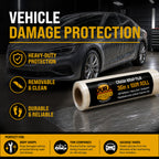 Crash Wrap Film, 36-inch x 100-foot Roll, Clear Plastic Protector, Self-Adhesive Plastic for Auto Collision, Weather, Dust Protection, Broken Windows Windshields