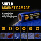 Floor Protection Film, 36-inch x 100-foot Roll, Clear Plastic Floor Protector, Self-Adhesive Plastic Floor Protection from Foot Traffic, Paint Spills, Dust, Construction, Moving