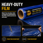 Floor Protection Film, 36-inch x 200-foot Roll, Clear Plastic Floor Protector, Self-Adhesive Plastic Floor Protection from Foot Traffic, Paint Spills, Dust, Construction, Moving