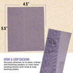 Premium 100 Grit 1/4 Sheet Size Purple Ceramic Mesh Sandpaper, Box of 16 - 4.5" x 5.5" Dustless Hook & Loop Backing, Palm Sanders, Sanding Blocks - Long-Lasting Fast Cut