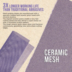 Premium 320 Grit 1/4 Sheet Size Purple Ceramic Mesh Sandpaper, Box of 16 - 4.5" x 5.5" Dustless Hook & Loop Backing, Palm Sanders, Sanding Blocks - Long-Lasting Fast Cut
