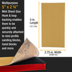 Premium 5" x 2.75" Gold Sandpaper Sheets, 600 Grit (Box of 40) - Hook & Loop Backing, Wood Furniture Woodworking, Auto Paint - For Palm Sanders, Clip-On, Hand Sanding Blocks