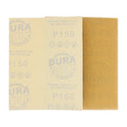 150 Grit - 1/4 Sheet Hook & Loop Sandpaper 5.5" x 4.5" - For Automotive & Wookworking Palm Sanders - Box of 25