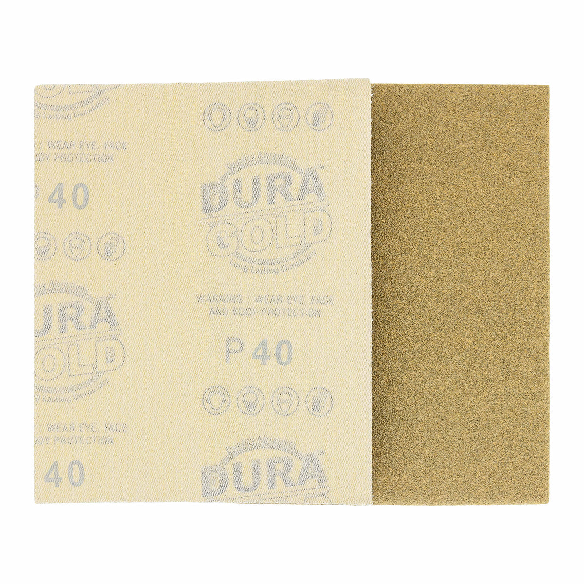40 Grit - 1/4 Sheet Hook & Loop Sandpaper 5.5" x 4.5" - For Automotive & Wookworking Palm Sanders - Box of 16