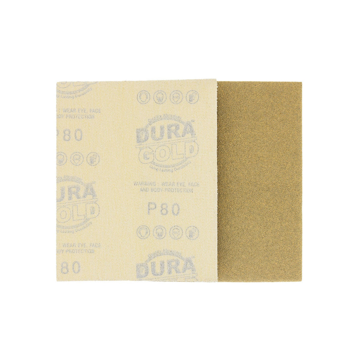 80 Grit - 1/4 Sheet Hook & Loop Sandpaper 5.5" x 4.5" - For Automotive & Wookworking Palm Sanders - Box of 25