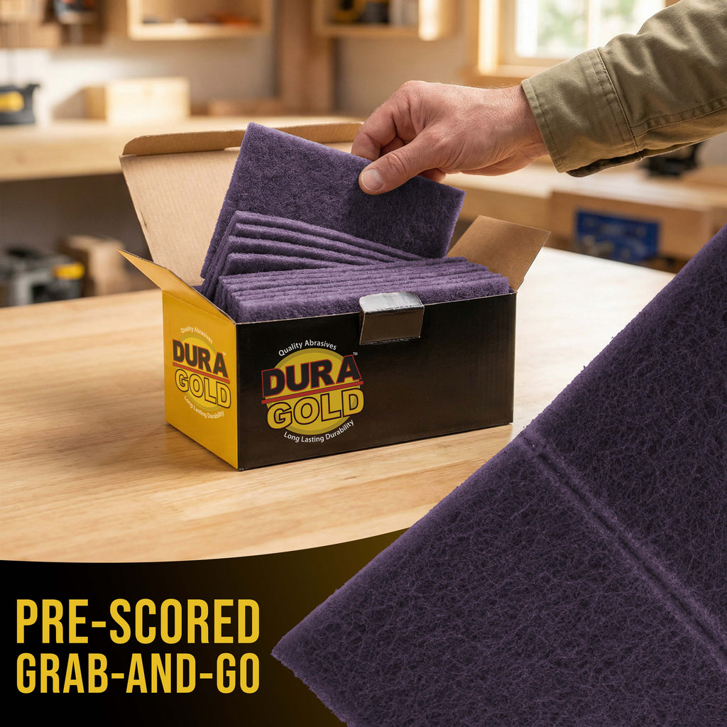 Premium 6" x 9" Purple Medium Fine Scuff Pads, Box of 10 - Scuffing, Sanding, Cleaning, Auto Paint Color Blend Surface Adhesion Preparation
