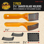 2-1/2" Shaver Blade Holder with Handles, Includes 5 Total Standard Cut Replacement Blades - Steel Rasp, Cheesegrater, Auto Body Filler