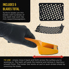 2-1/2" Shaver Blade Holder with Handles, Includes 5 Total Standard Cut Replacement Blades - Steel Rasp, Cheesegrater, Auto Body Filler
