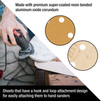 Triangle Mouse Sanding Sheets - 100 Grit (Box of 16) - 6 Hole Pattern Hook & Loop Triangular Shaped Discs - Aluminum Oxide Sandpaper