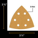 Triangle Mouse Sanding Sheets - 60 Grit (Box of 24) - 6 Hole Pattern Hook & Loop Triangular Shaped Discs - Aluminum Oxide Sandpaper