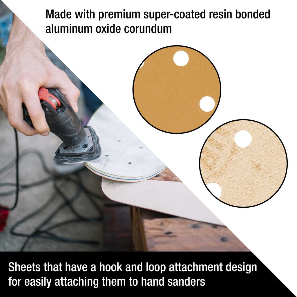 Triangle Mouse Sanding Sheets - 600 Grit (Box of 20) - 6 Hole Pattern Hook & Loop Triangular Shaped Discs - Aluminum Oxide Sandpaper