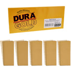 Sandpaper 1/3 Sheet Variety Pack - 80, 120, 150, 220 & 320 Grit (4 Sheets Each, 20 Total) - Gold, 3-2/3" x 9", Hook & Loop