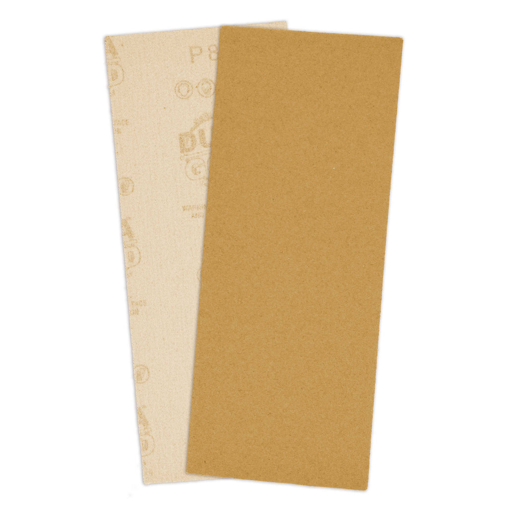 Sandpaper 1/3 Sheet Variety Pack - 80, 120, 150, 220 & 320 Grit (4 Sheets Each, 20 Total) - Gold, 3-2/3" x 9", Hook & Loop