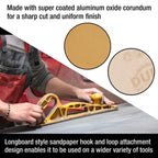 Premium 180 Grit Gold Longboard Continuous Sandpaper Roll, 2-3/4" Wide, 12 Yards Long, Hook & Loop Backing - Automotive, Woodworking Sanding