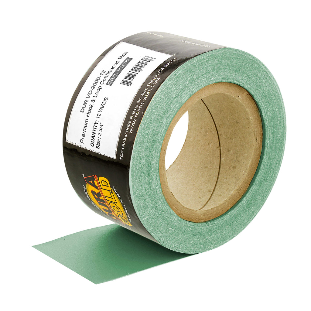 Premium 2000 Grit Green Film Longboard Continuous Sandpaper Roll, 2-3/4" Wide, 12 Yards Long, Hook & Loop Backing - Detailing, Color Sanding