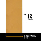 Premium 320 Grit Gold Longboard Continuous Sandpaper Roll, 2-3/4" Wide, 12 Yards Long, Hook & Loop Backing - Automotive, Woodworking Sanding