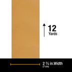 Premium 600 Grit Gold Longboard Continuous Sandpaper Roll, 2-3/4" Wide, 12 Yards Long, Hook & Loop Backing - Auto Detailing, Color Sanding