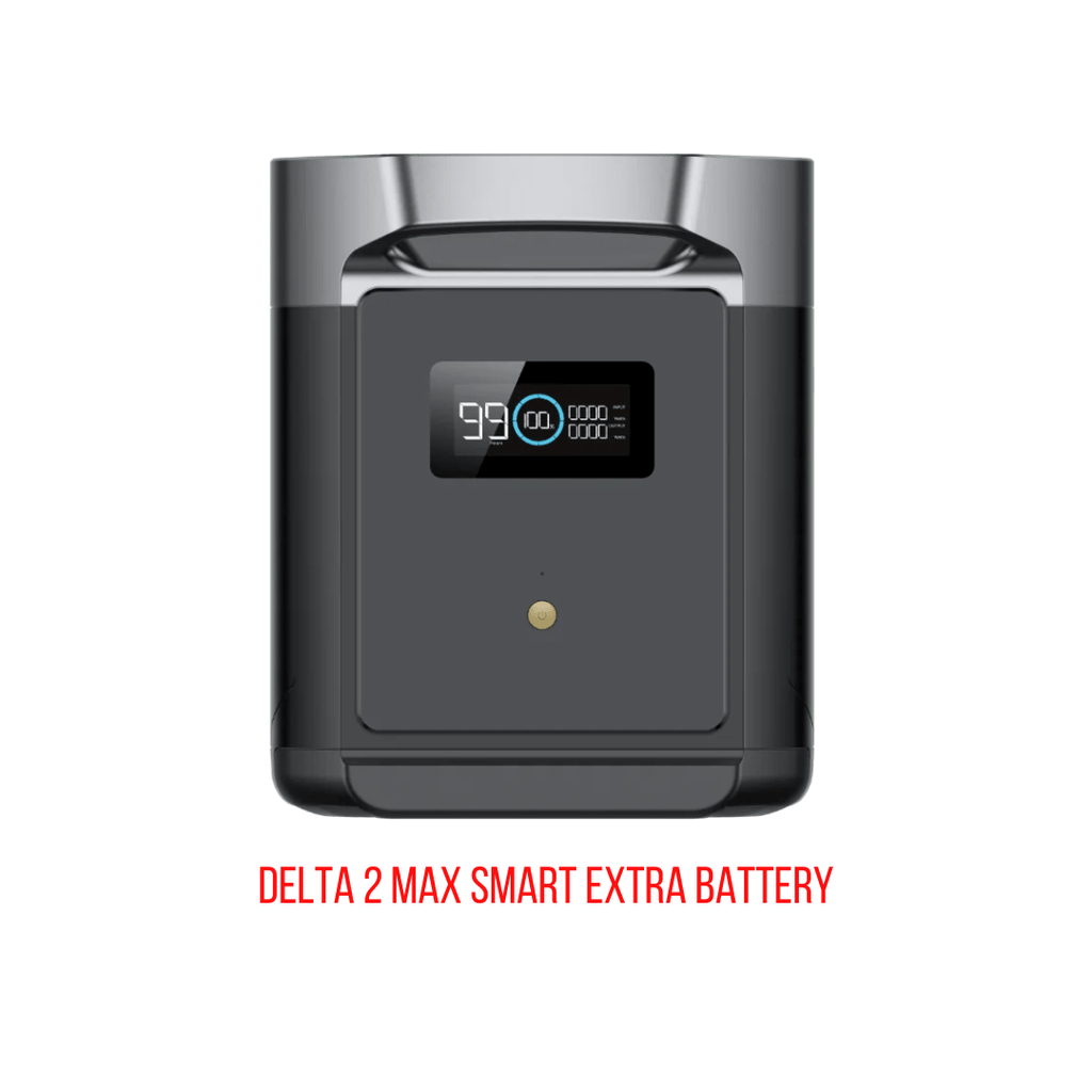 EcoFlow Delta 2 Max With Extra Battery 4096Wh 2400W LiFePO4 Solar Generator + 200W Rigid Monocrystalline Solar Panels Kit