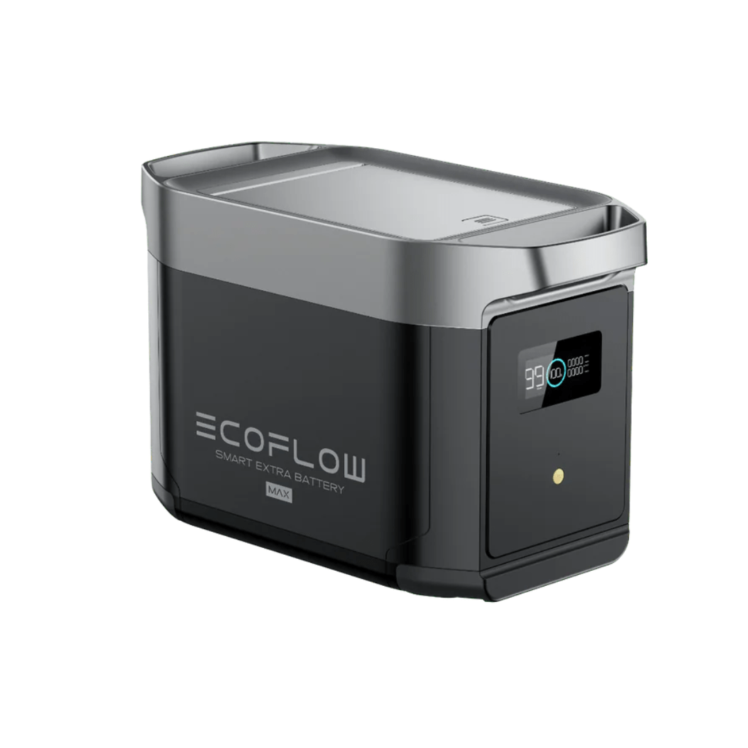 EcoFlow Delta 2 Max With Extra Battery 4096Wh 2400W LiFePO4 Solar Generator + 200W Rigid Monocrystalline Solar Panels Kit