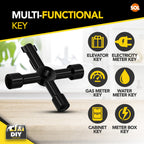 4-Way Utility Key | Multifunctional Meter & Cabinet | Anti-Rust Steel