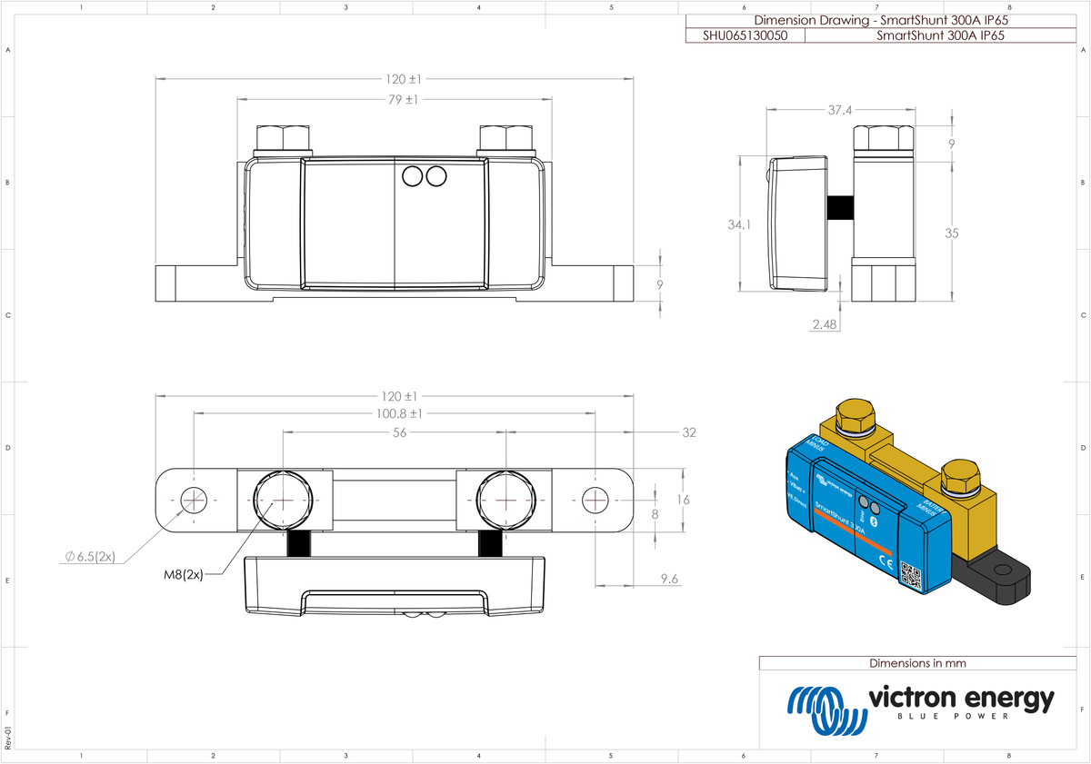 Victron Energy Smart Shunt 300A/50mV IP65 SHU065130050