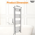 iBathUK Zypher Curved Heated Towel Rail Bathroom Radiator - Chrome