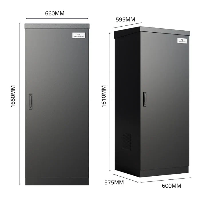 Fogstar Energy 48V IP54 Outdoor Battery System and Cabinet - Black - 4 Batteries