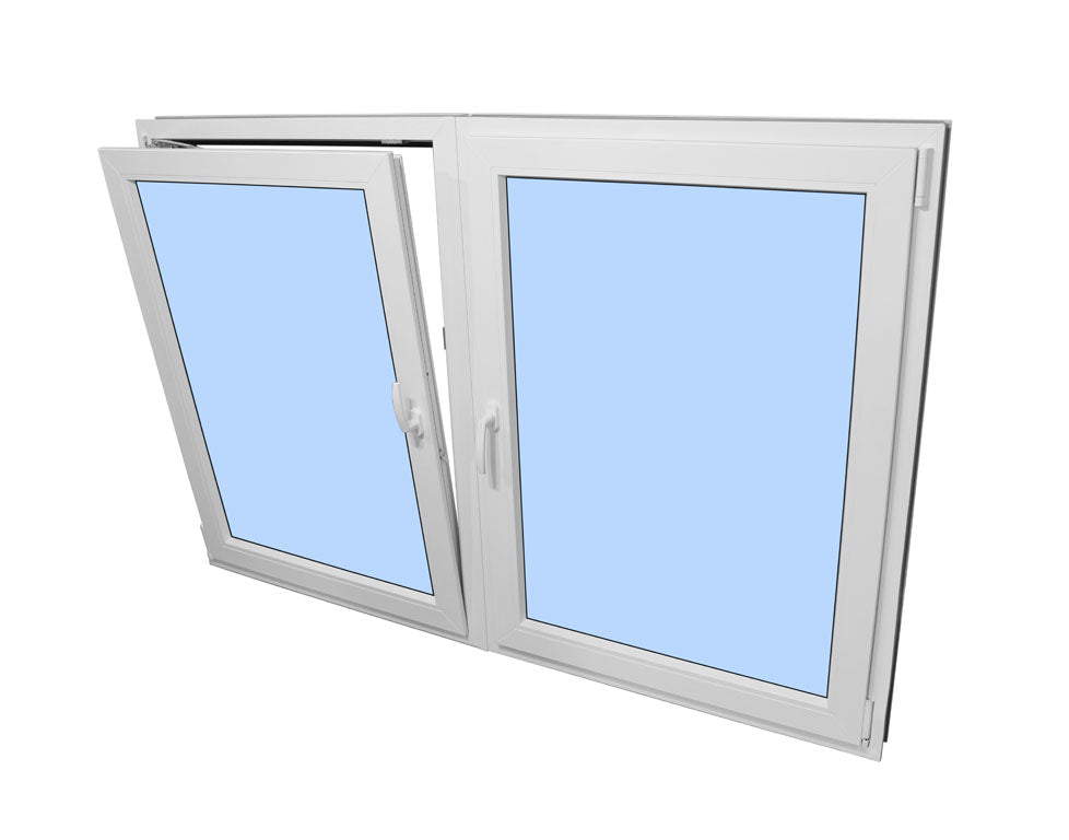 96"x48" Double Sash European uPVC Tilt and Turn Window