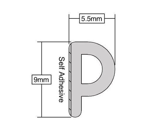 Stormguard EPDM P Profile Draught Excluder