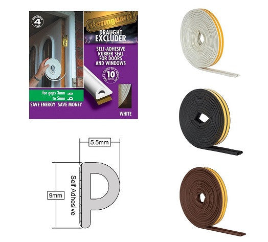 Stormguard EPDM P Profile Draught Excluder