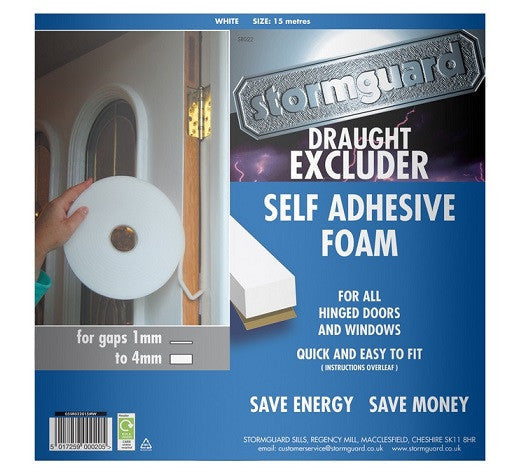 Stormguard Self Adhesive Foam Draught Excluder from Stormguard - Virtual Plastics Ltd.