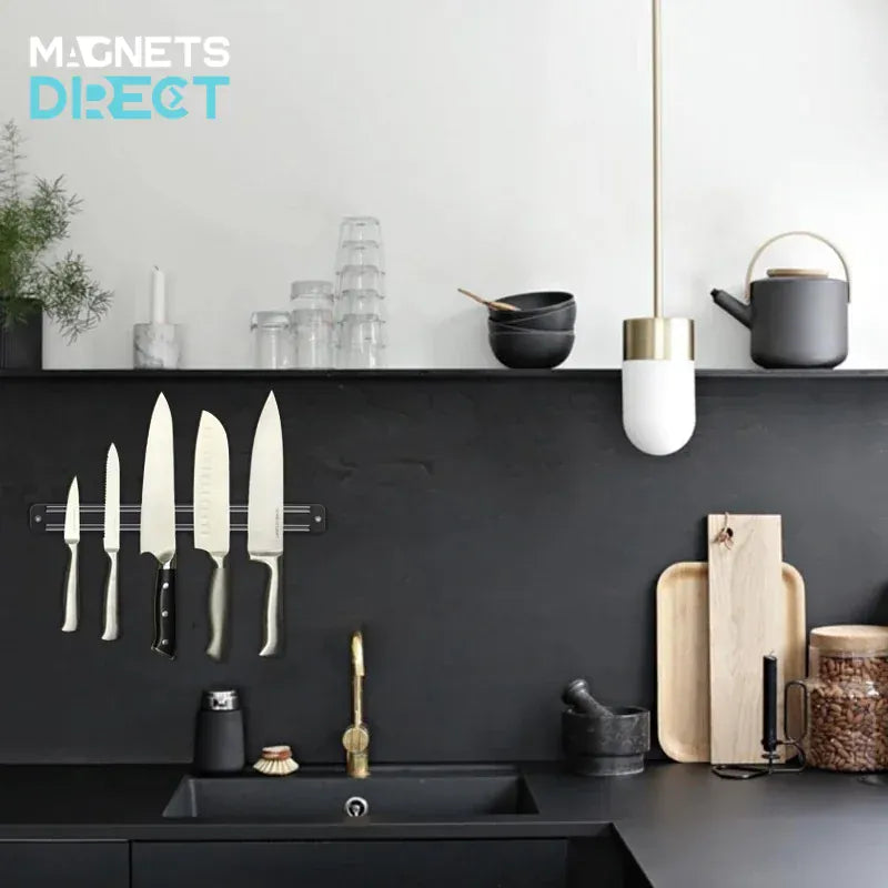 Magnetic Kitchen Knife Holder - Black