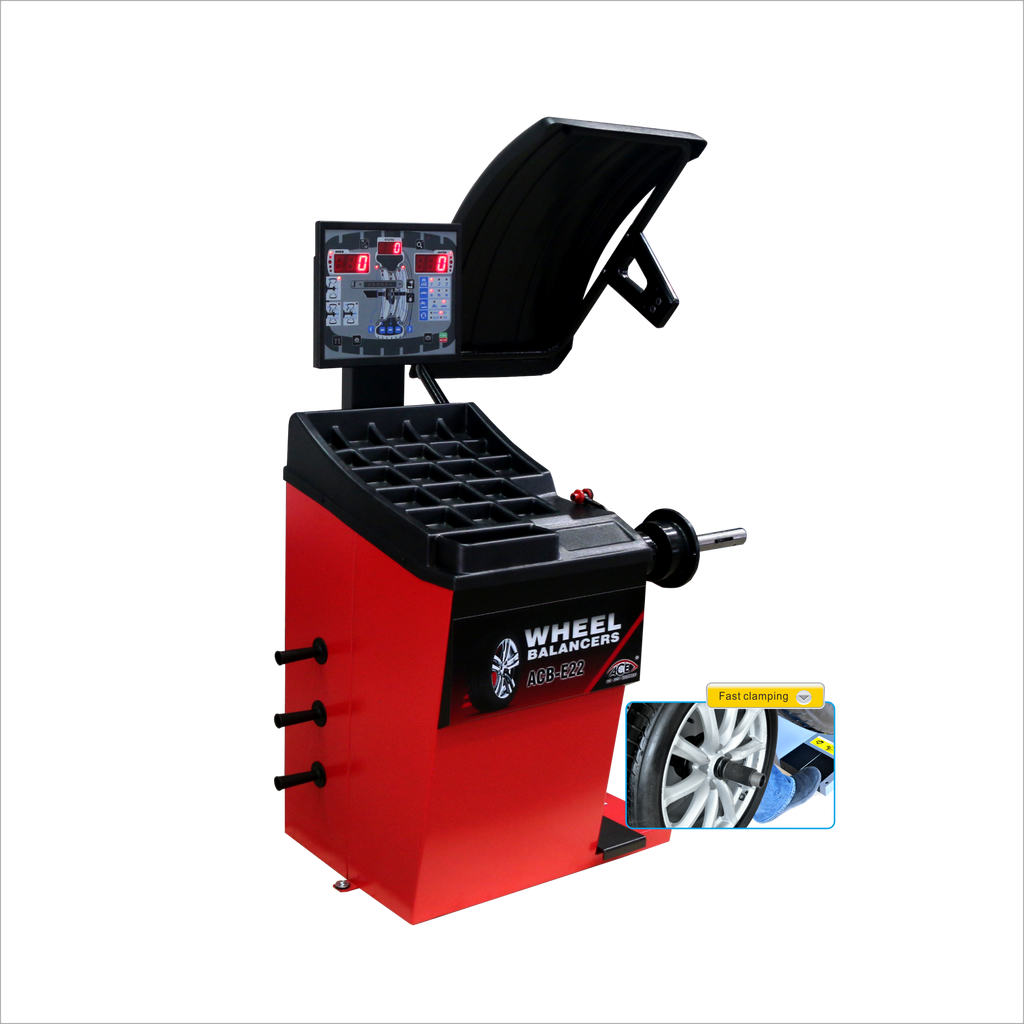 ACE Wheel Balancer ACB-E22 – LCD Display, Pneumatic Lock, 10"-32" Rim automatic locating and locking position, laser indicator for 12o'clock and 6o'clock position