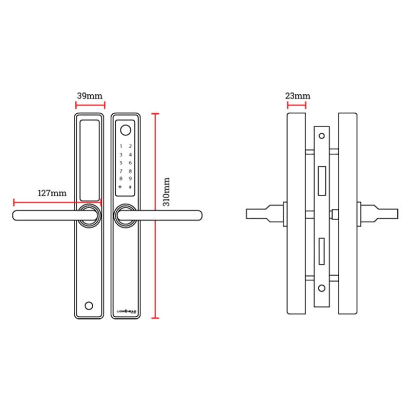 EA 230 Slim Line Smart Digital Lock for UPVC, Composite, Wooden & Aluminium Doors