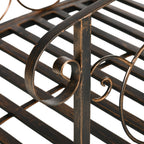 6' Metal Arch Garden Bridge with Safety Siderails, Bronze Footbridge