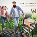 6' Metal Arch Garden Bridge with Safety Siderails, Bronze Footbridge