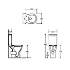 Oasis Rimless Comfort Height Close Coupled Toilet With Cistern & Soft Close Seat - White