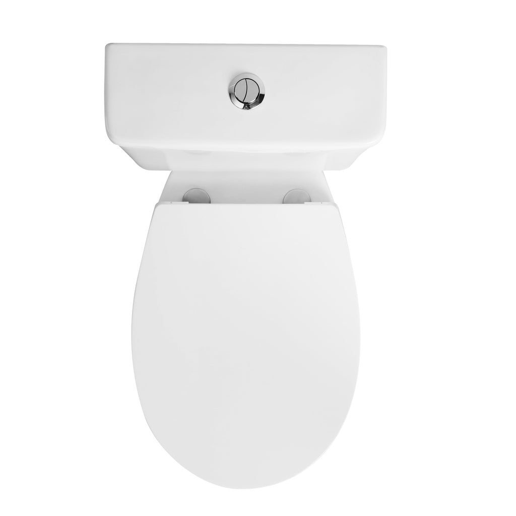 Oasis Rimless Comfort Height Close Coupled Toilet With Cistern & Soft Close Seat - White