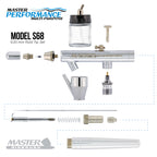 Multi-Purpose Airbrushing System Kit Siphon Feed Dual-Action Airbrush 0.35 mm Tip, 3/4 oz Fluid Cup, Pro 1/5 hp Cool Runner II Dual Fan Air Compressor