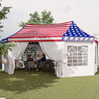 22.3' x 16.4' Party Tent with Sidewalls, American Flag