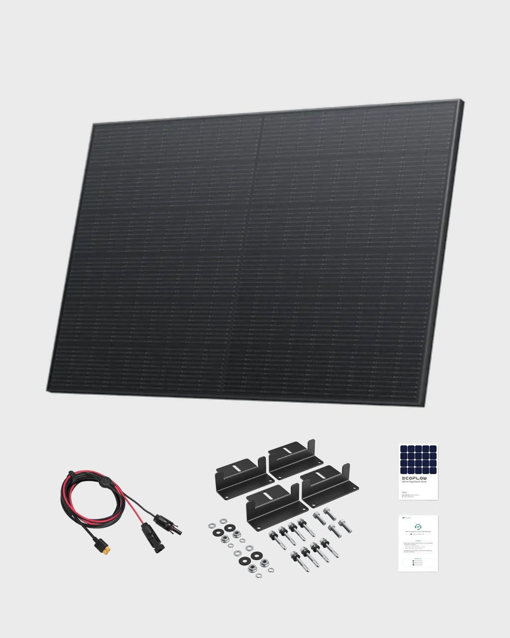 EcoFlow 100W Rigid Solar Panel with 2 Mounting Brackets