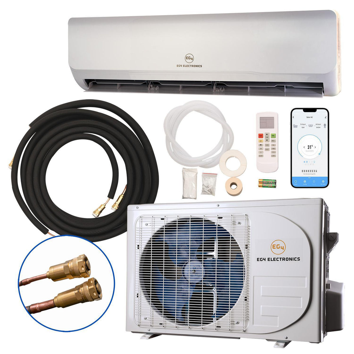 EG4 12K Hybrid AC/DC Solar Mini Split | 22.5 SEER | 12,000 BTU | 650 SQFT