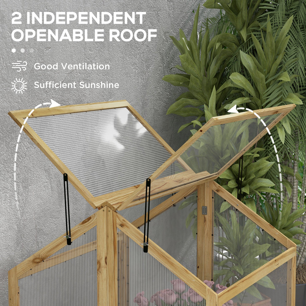 NookGrow Peak Garden Bed with Planter Protection, 35.5" x 31.5" x 36", Natural