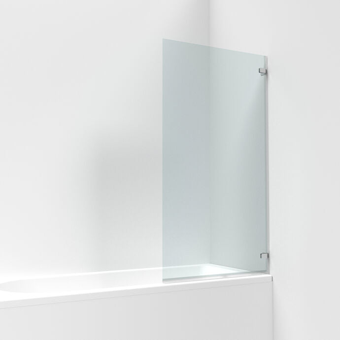 Ella 5mm Square Glass Bath Screen - 1410mm x 782mm - Chrome