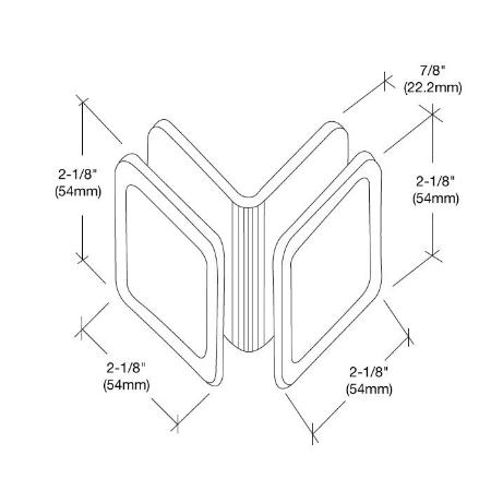 CRL Estate Series 90 Degree Glass-to-Glass Clamp - EST111CH